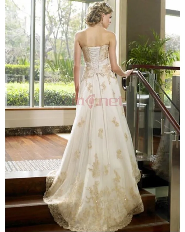 Golden bridal dress hot sale