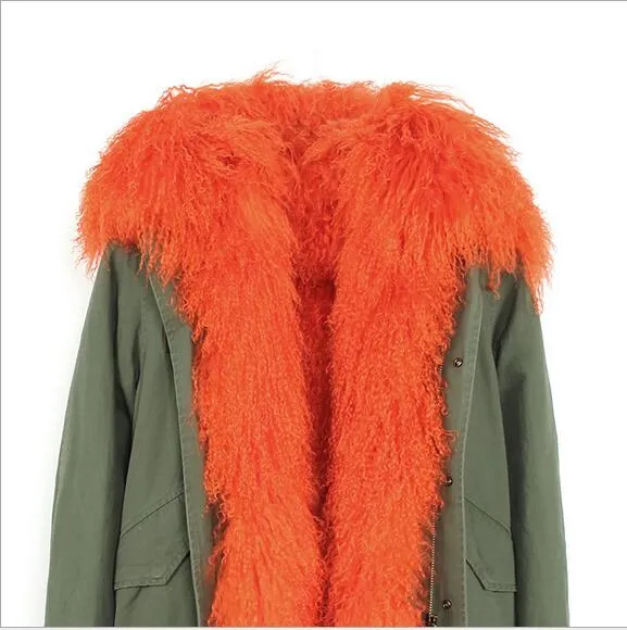 Parka with deals orange lining
