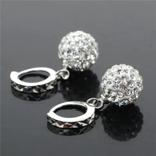 Neue Modeschmuck-Ohrringe für Damen, 925er Sterlingsilber, Kristall-Strass-Creolen, Hochzeitsschmuck, voll besetzter Charm-Ohrring