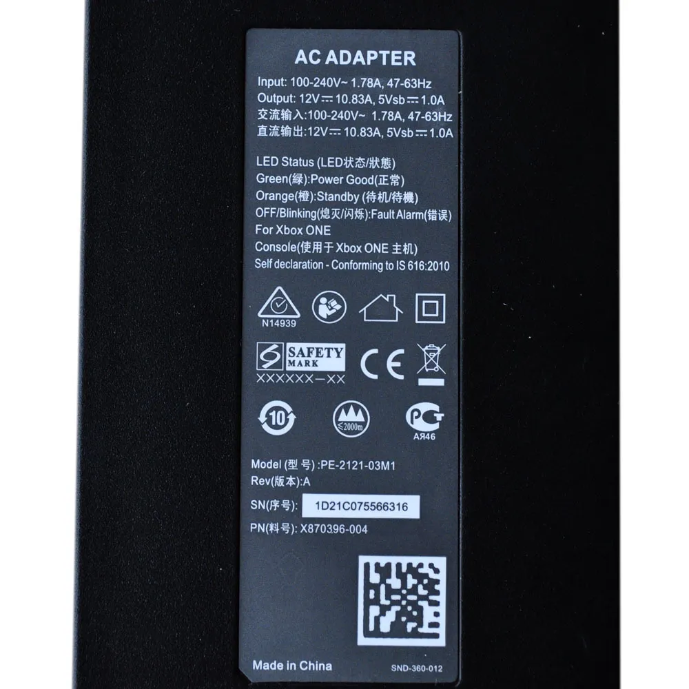 Nouveau câble de cordon d'alimentation de chargeur d'adaptateur secteur américain pour la Console Microsoft XBOX ONE