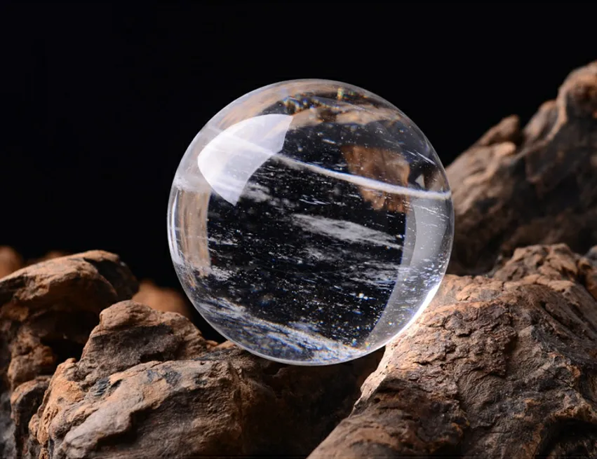 5060 mm Clear Crystal Ball Smelting Stone Crystal Sphere Crystal Healing Crafts 홈 다공 예술 선물 선물 1609845