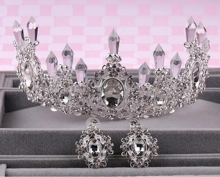 Bridal Accessories Tiaras Earrings Accessories Wedding Jewelry Sets cheap price fashion style bride hair dress HK82