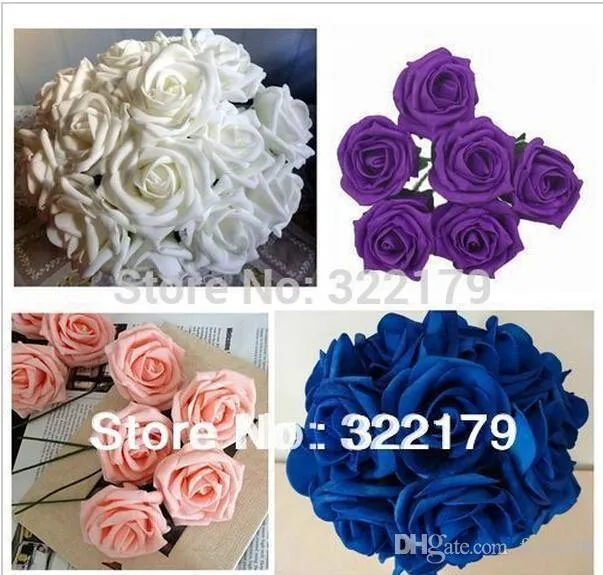 Artificial Flowers Rose 8cm Foam Flowers For Bridal Bouquets Wedding