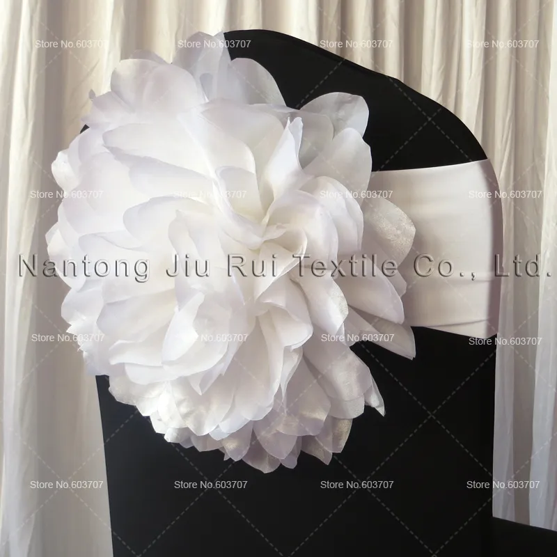 Big Satin Rose Flower With Lycra Band Sashes 100PCS For Wedding,Party,Hotel
