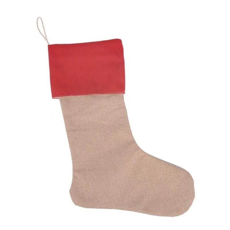 30*45cm Canvas Christmas Stocking Gift Bag Christmas Tree Decoration Socks Xmas 9 Styles Elk Colors 