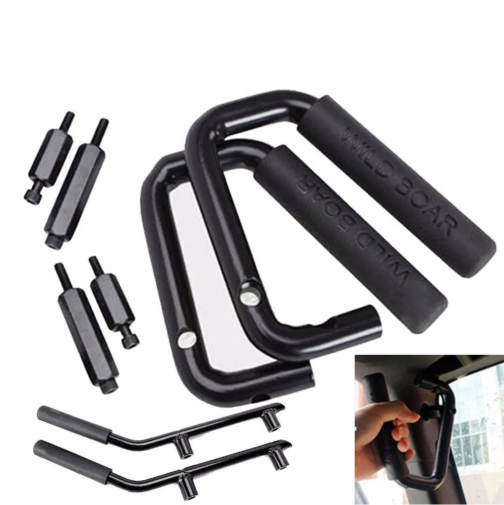 Pair Car Auto Grab Bars 2 & 4 Door Front Red Grab Handles For Jeep JK Wrangler 2.jppg.jpppg