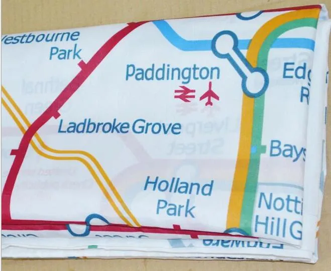 Nytt märke London tunnelbana Tube Map Pattern Dusch gardin Vattentät Förhindra mögel Halloween Fabric Gardiner för badrummet