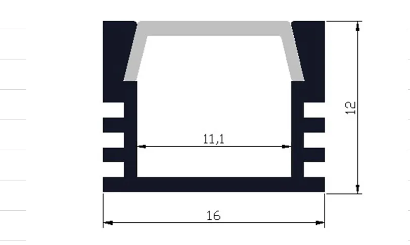 Profilo luminoso in alluminio 2M/PCS di alta qualità con coperchio e tappi terminali Clip per barra led