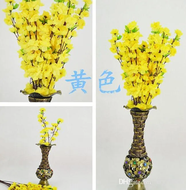 Jednolita symulacja Jedwab Sztuczny Brzoskwinia Kwiaty Kwiaty Pokój Doraz Kierunek Dla Dnia Matki Prezent Th112