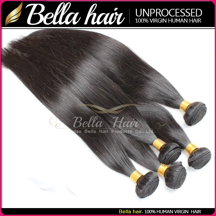 9A Brazilian Hair Extensions 100% Human Hair Weaves Natural Color Silky Straight Weft 3 Bundles Full Head BellaHair
