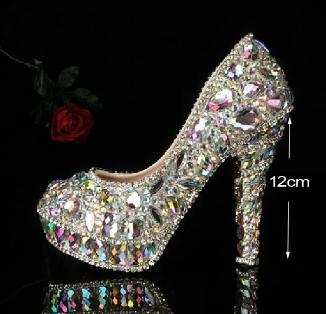 Neueste Kristall Perlen Strass Shiny High Heel weibliche Dame Frauen Braut Abend Schuh Prom Party Club Bar Hochzeit Brautjungfer Schuhe