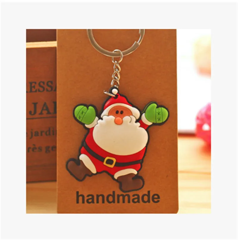 2017 Hot Santa Claus Julklapp PVC Soft Keychain Creative Christmas Tree Decoration to202