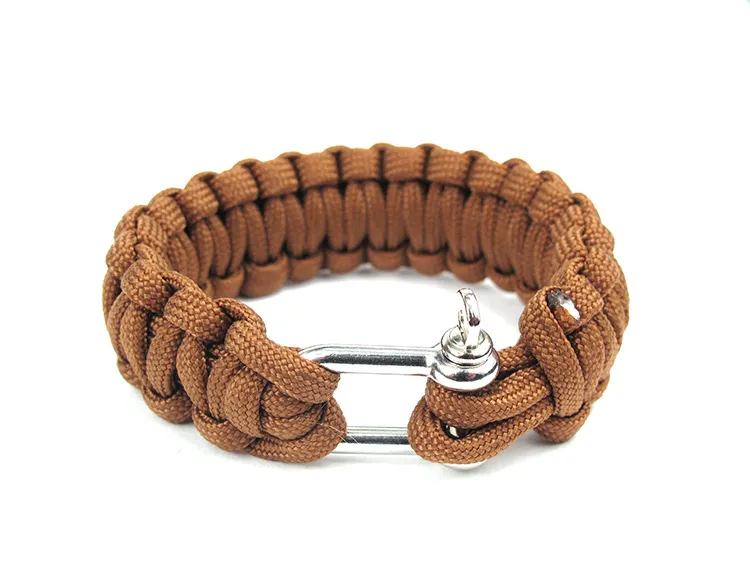 10 ADET Cobra PARACORD BILEZIKLER KITI Askeri Acil Survival Bilezik Charm Bilezikler Unisex U toka 3 Renkler