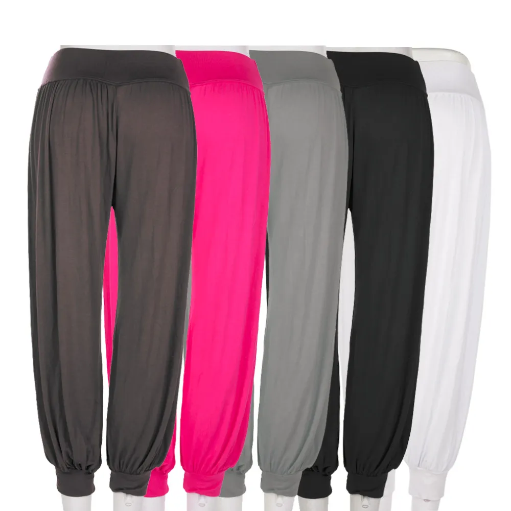 Venta al por mayor-Mujeres Comfy Harem Pantalones largos sueltos Danza del vientre Pantalones anchos ocasionales envío gratis