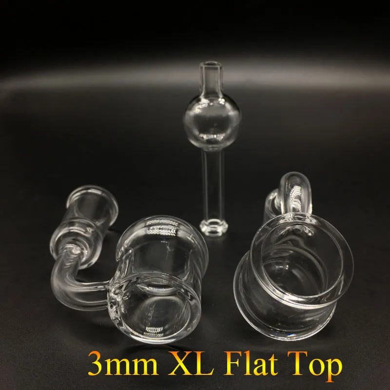 3xl Flat Top Evan Shore Quartz Banger + Glass Cap 10mm 14mm 18mm Manlig Kvinnlig kvartspik för glasbongar