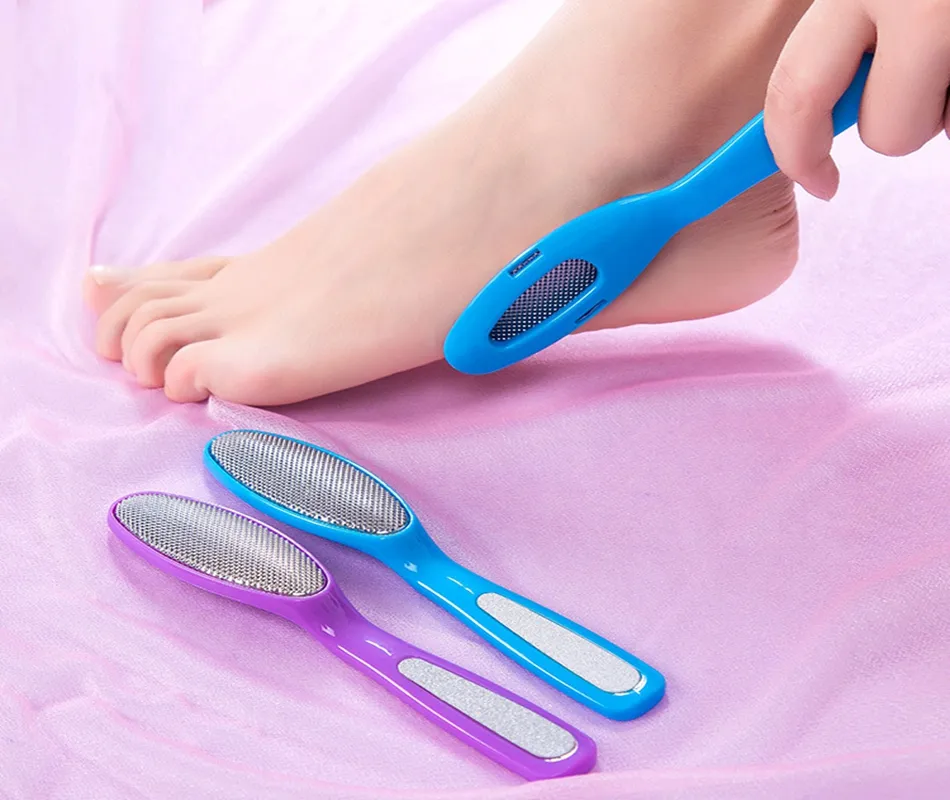 200 pz/lotto Esfoliazione Double-side Pietra Pomice Piede Scrub Cura Della Pelle Massaggiatore Pedicure Strumento Vita Facile Alleviare Lo Stress