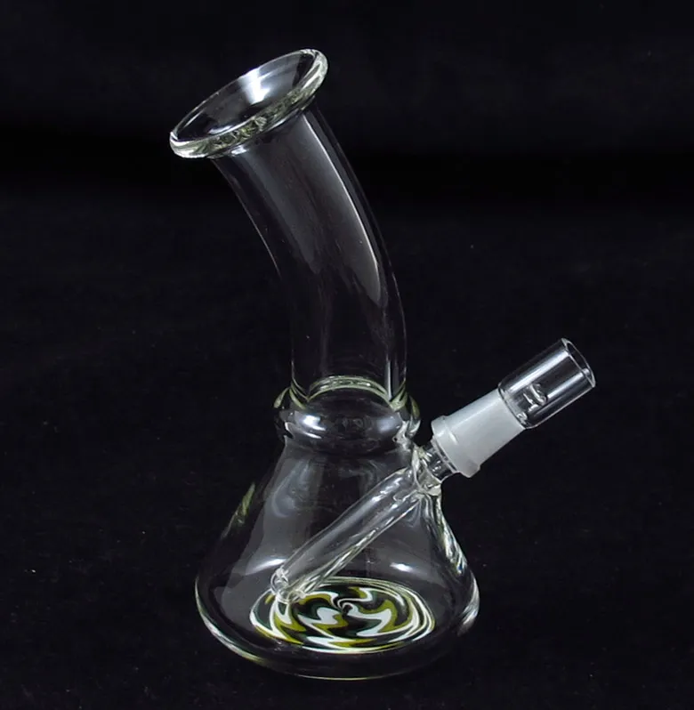 two functions 5 Inch mini bubbler small glass bong water pipe oil dab Rigs portable easy carry with WYK-002MINI
