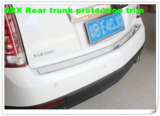 Высококачественная пленка стальной автомобиль задний бампер декоративная тарелка задней багажники защитной пластины с логотипом для Cadillac SRX 20102743