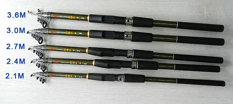 New Spinning Fishing Rods Carbon Telescopic Rods Fishing Tackle Quality Fishing Equipment 2.1m-3.6m FR901-E