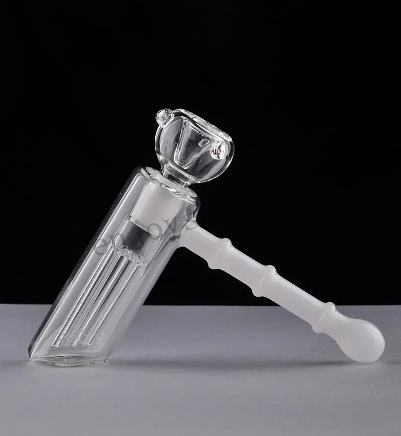 Clear Glass Hammer 6 Arm Perc Glass Percolator Bubbler Smoking Pipes Tobacco Pipe Showerhead Perc176s7865046