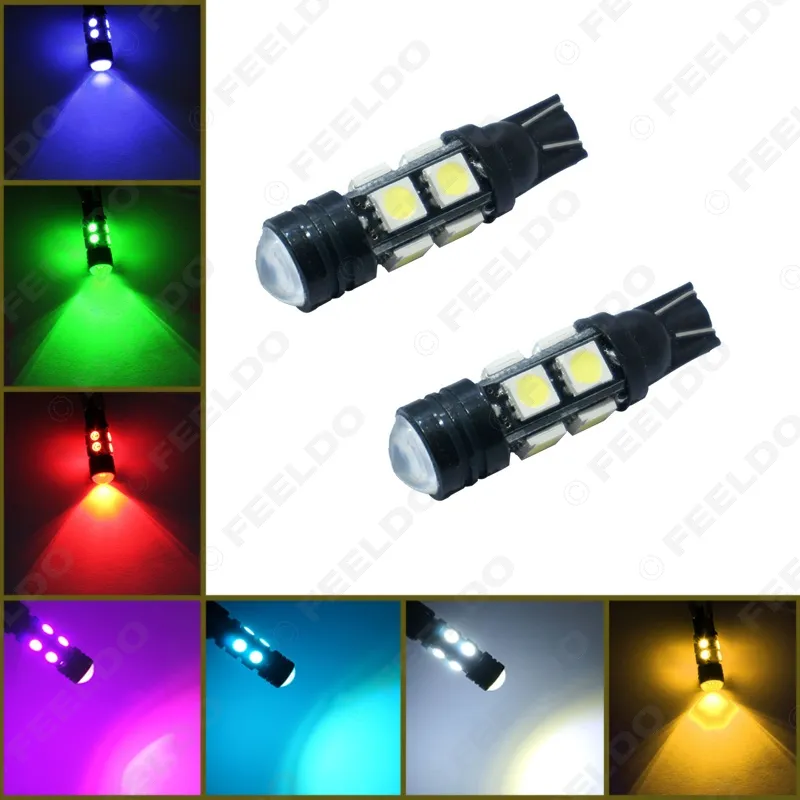 10pcs T10 8SMD + 1.5W Lente Bianca a Led W5W Led ad alta potenza Indicazione auto luci di segnalazione a LED 7-Color # 1826