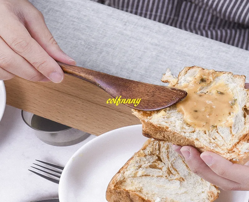 Fast shipping 15*2.5cm wood cutlery wooden butter knife butter knife cheese smear jam cake knife Bakeware