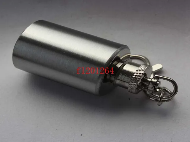 Ücretsiz Kargo silindir şeklindeki Kurşunsuz Yuvarlak stil 1 oz paslanmaz çelik mini hip flask Anahtarlık Ile boş şişe 100 adet / grup