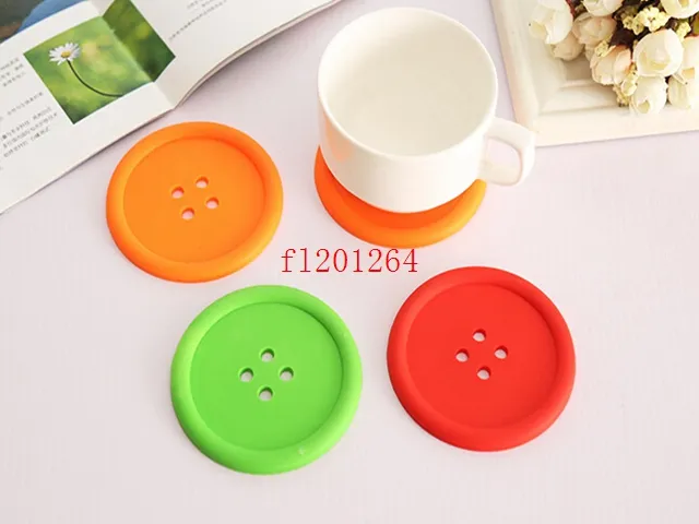 200 teile/los Silikon Taste Untersetzer Tasse Untersetzer Tisch Tee Becher Kissen tischset Matte Pad Getränke halter Mix farben