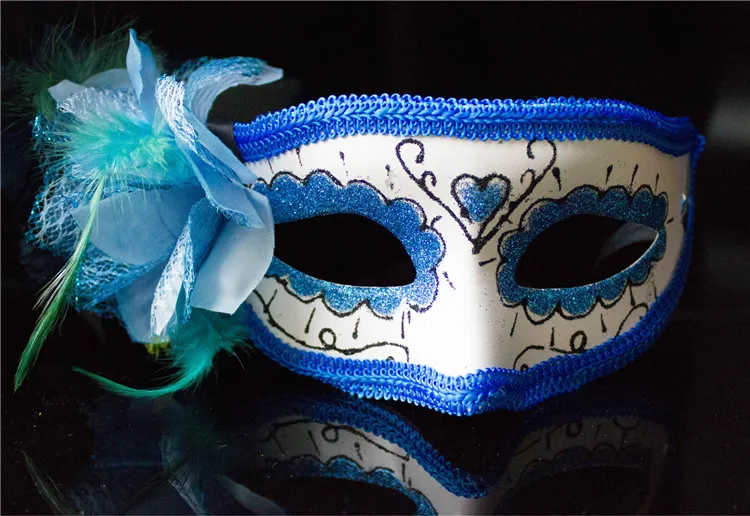 2015 novo dia das bruxas adereços laterais flores máscara mix masquerade bola passarela vestido de princesa trouxe flores máscaras de festa máscaras meia face