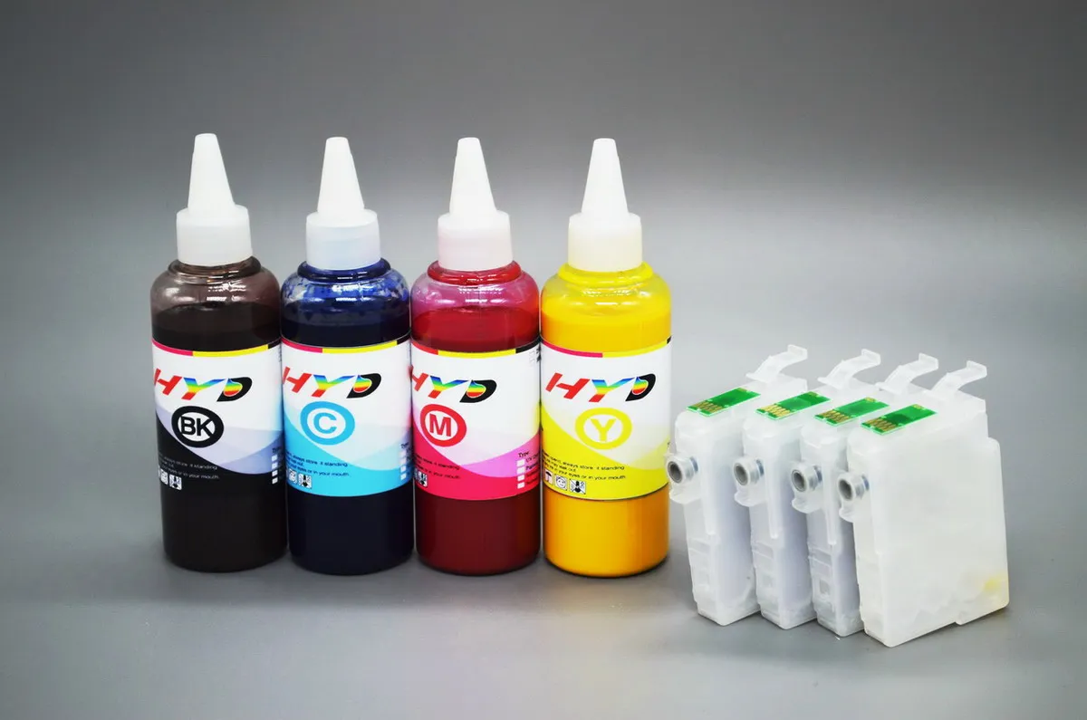 T2001 T2002 T2003 T2004 Sublimation ink kit for Epson WF-2520 WF-2530 WF-2540 XP-400 XP-300 XP-200 inkjet printer;(4*100ml + 4 refill carts)