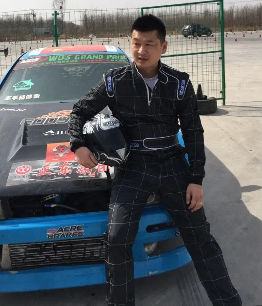 Motorcycle car racing suit coverall jacket pants set fit men and women black blue red polyester not fireproof2473548