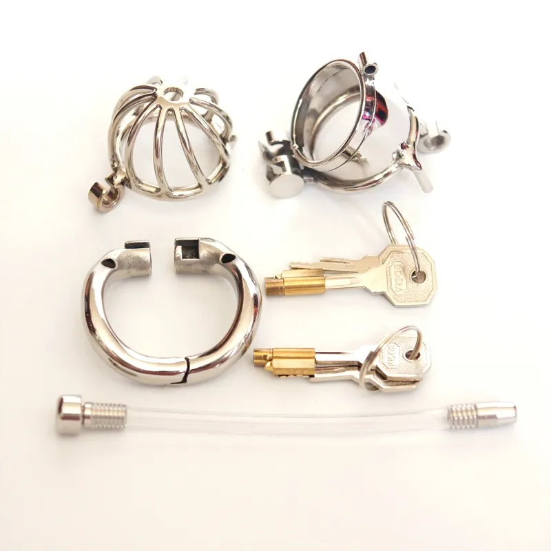 Device Stainless Steel 65 mm long Adult Cock Cage With Urethral Sound Catheter BDSM Sex Toys For Men Penis Lock5115147