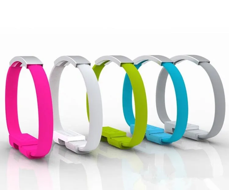 New style Portable wrist Bracelet sync charging Micro USB Data charger Cable For samsung S4 note 4 htc one DHL free