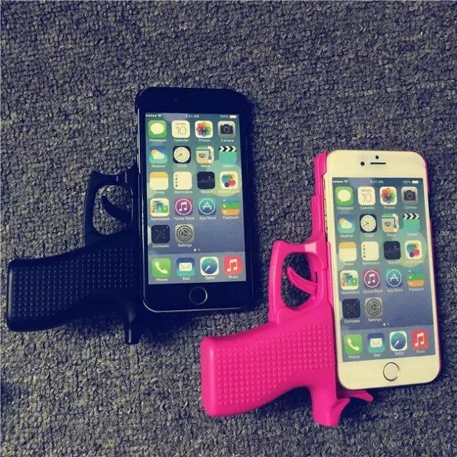 3D Creative IPhone Gun Case Pistol Toy Gun Shaped Grip Case Novelty
