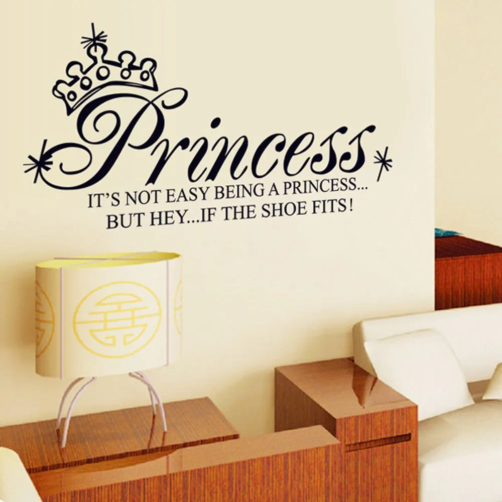 Woondecoratie DIY Kamer Decal Adesivo de Parede Prinses Crown Letter Verwijderbare Muurstickers Art Decals Mural Wallpaper, Dandys