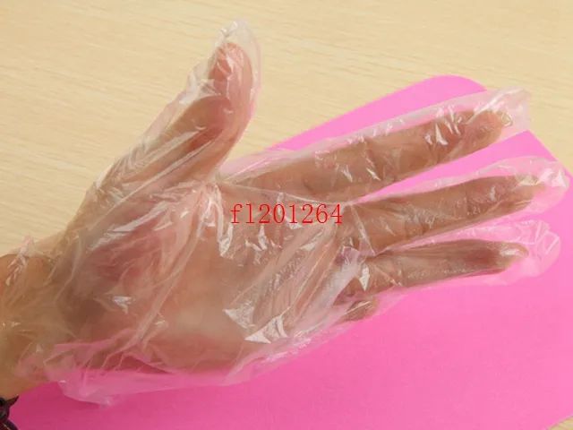 Gratis verzending Duidelijke wegwerp Kunststofhandschoenen PE-handschoen Transparant 24.5 * 13,5 cm Reiniging Tuinieren Home Restaurant