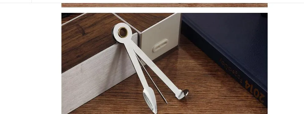 Un simple trois raccords de tuyaux pliants en métal de couteau à fumée de nettoyage multifonctionnel Portable tige de pression tige spatule à tiques