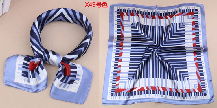 Hot Printing Silk Sjaals 64 Kleuren Vierkanten Sjaal Kleur Butyl Satin voor Flight Attendant Dames Professionele Jurk Gift