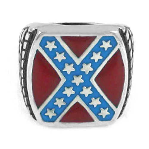 Bague drapeau américain classique, bijoux en acier inoxydable, mode étoiles rouges et bleues, bague de motard pour hommes, SWR0270237o