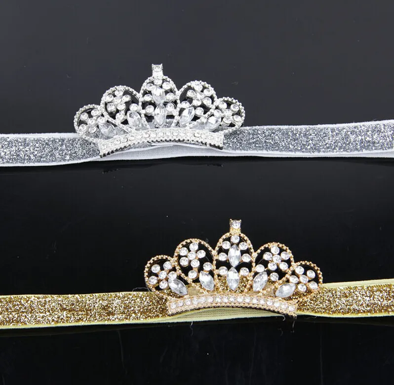 Härlig Princess Tiara Headband Royal Baby Pearl Crown Baby Headband Rhinestone Barn Tillbehör Crystal Crown Hair Band Gratis frakt