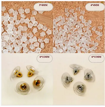 Copper Plated Rubber Earring Back Silicone Round Ear Plug Blocked