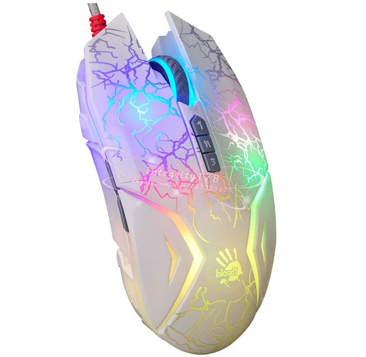 4000 CPI Bloody N50 Neon Gaming Mouse World Fastest Key Response Light Strick Gaming Möss Infrarödmikroswitch Mouse9541781