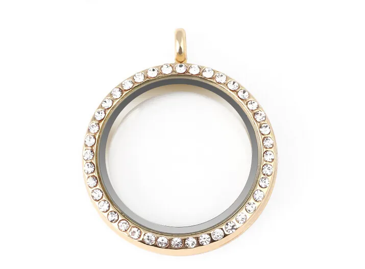 Wholesale 30MM Crystal Round Magnetic Glass Floating Locket Pendant For Chain Necklace