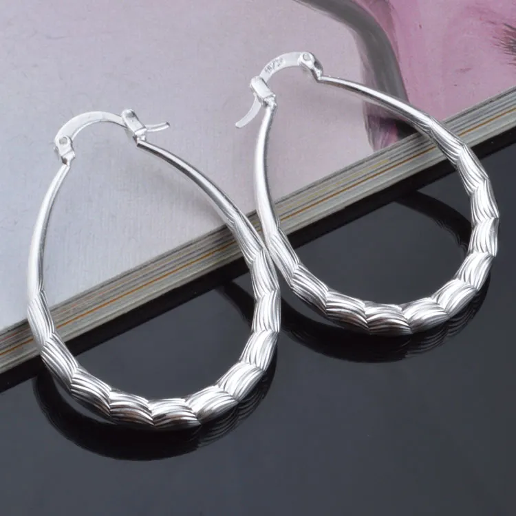 2015 Nowy Design 925 Sterling Silver Hoop Kolczyki Moda Klasyczna Biżuteria Dla Dziewczyn Darmowa Wysyłka