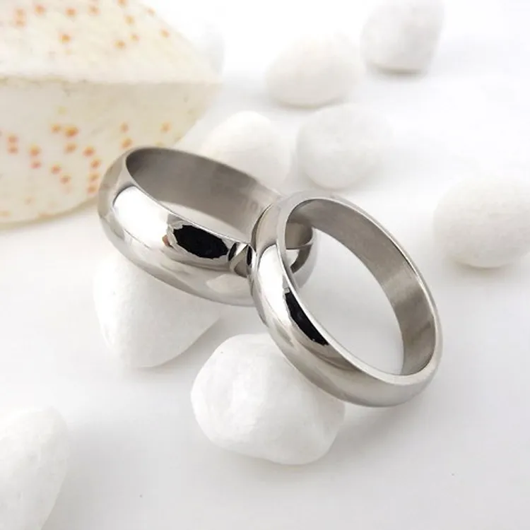 Width 4MM Stainless Steel Band Rings For Women Men Lover Couple Fashion Love Wedding Party Jewelry