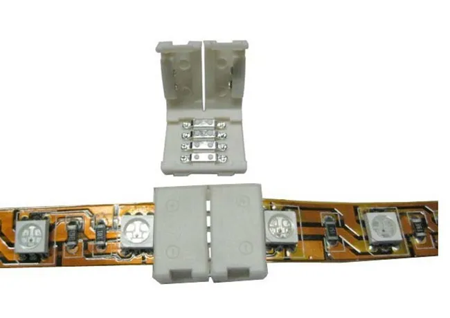 Conectores de tira de LED para 8 mm 3528 10 mm 5050 SMD y 4pin DC RGB 5050 tiras LED Luz sin soldadura rápida LED envío gratis