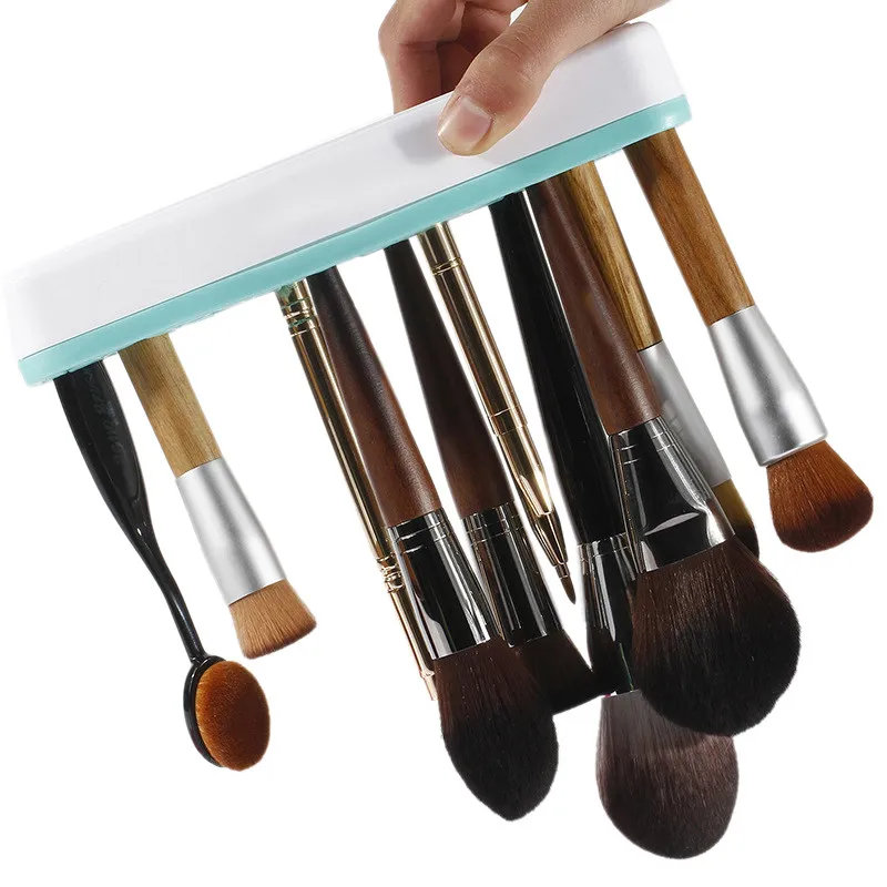 Silicone Makeup Brushes Holder Box Makeup Brush Rack Holder Stativ Kosmetisk Verktyg Multifunktionell Make Up Borst Tandborstehållare Box