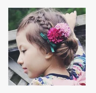 Girls Flowers Hair Accessories Boutique Hair Bows 2016 New Children Hair Clip Crown Princess Hairpin Children Party Accessories H085