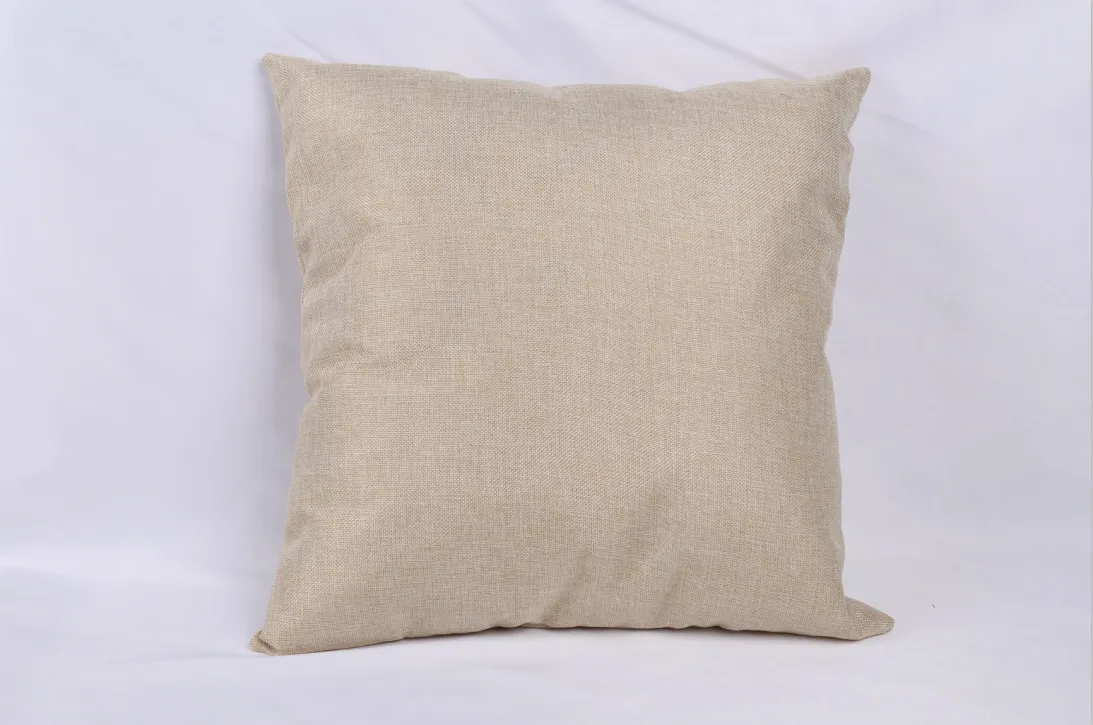 40 * 40 cm Fodera per cuscino in lino bianco per stampa a trasferimento termico copridivano in tinta unita federa per cuscino in sublimazione vuota