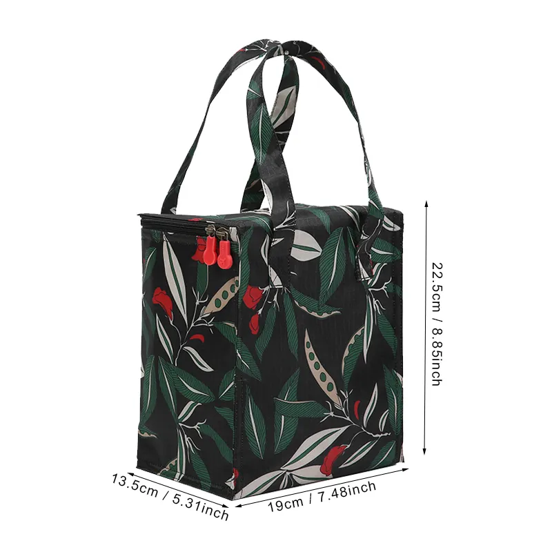 Borsa Termica Pranzo Rosa Anguria Per Ragazze E Donne, In Tessuto Oxford, 27x19x16 Cm, Per Scuola E Picnic - 5